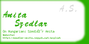 anita szedlar business card